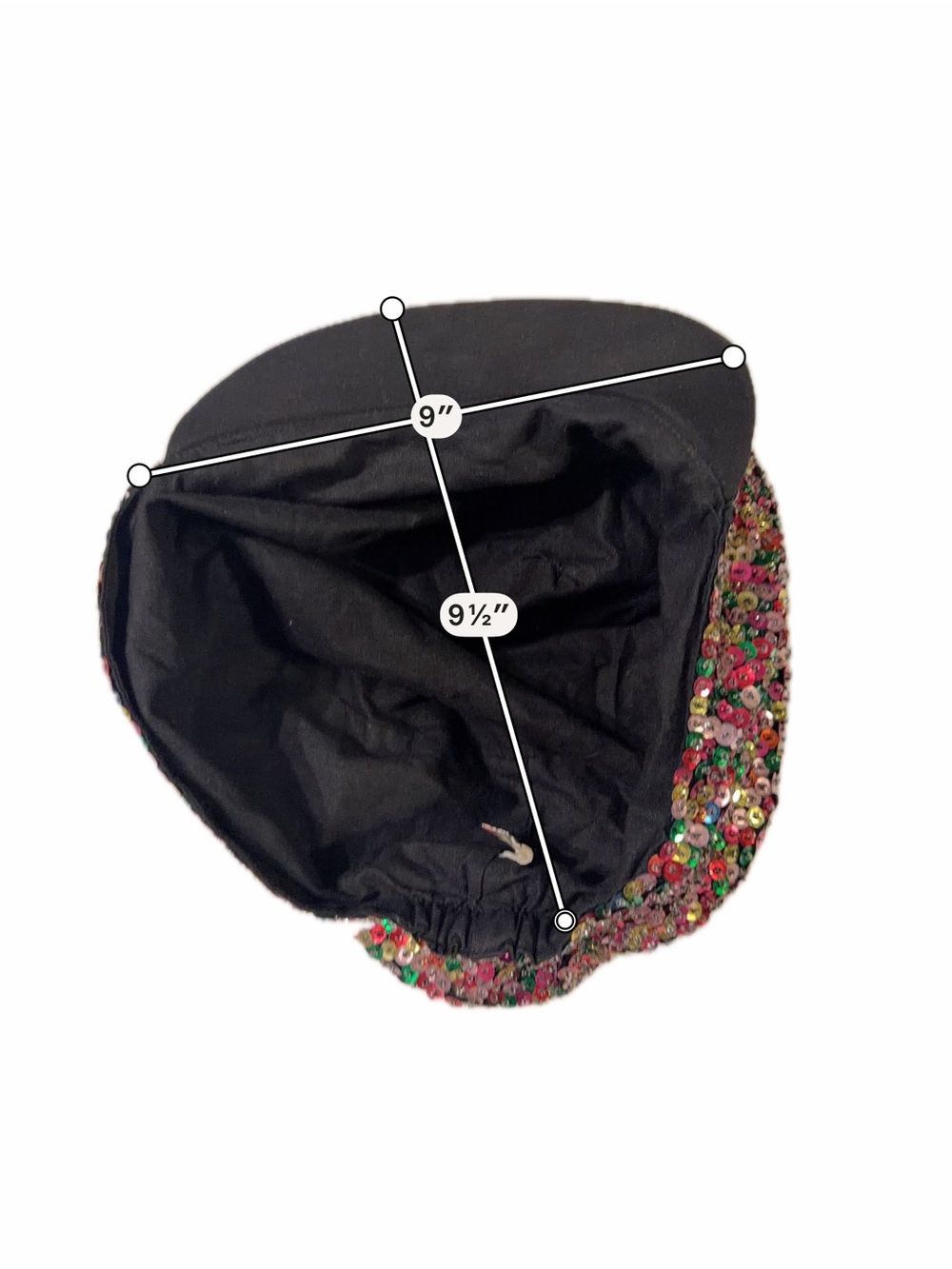 Vintage 90s Ultra Sequined Newsboy Hat Womens Multicolor Beret Paperboy Cap - Picture 10 of 11